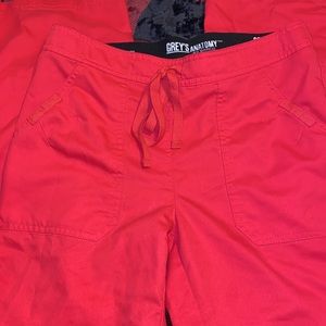 Bright pink greys anatomy scrub pants